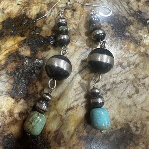 Silver and Turquoise Dangle Earrings